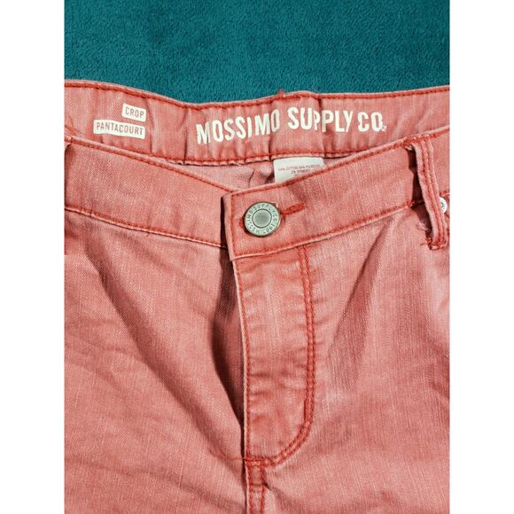 Mossimo Jeans Size 15 Womens Pink Stretch Denim Pants Ladies Mid Rise Cropped - Picture 5 of 11
